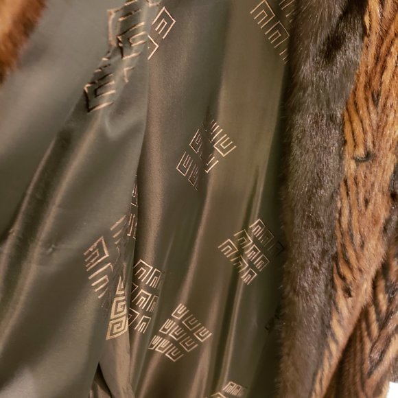 Luxurious Vintage Ranch Demi Two Tone Brown Mink Fur Long Coat Mint Condition - Picture 3 of 5